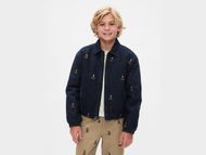 Gap × Disney Kids Embroidered Denim Bomber Jacket (Image via Gap)